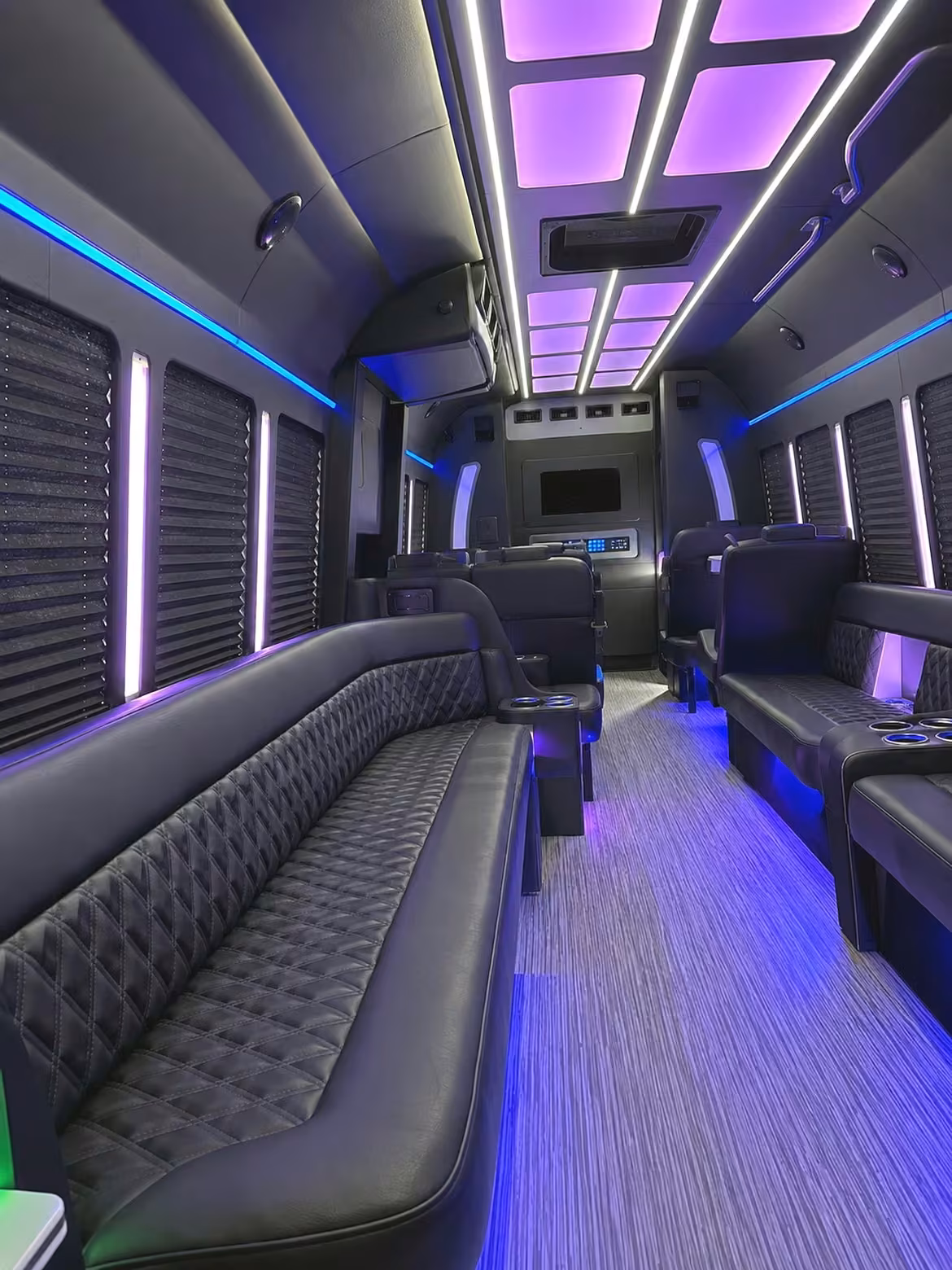 20 passenger party bus inside