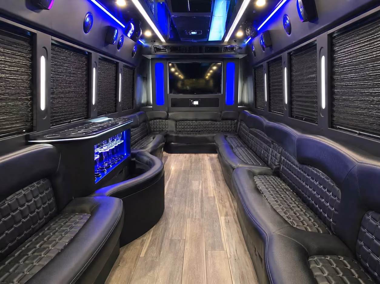 25 passenger party bus interior