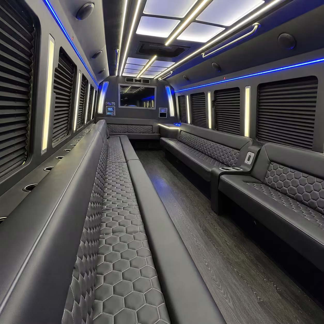 40 passenger party bus inside