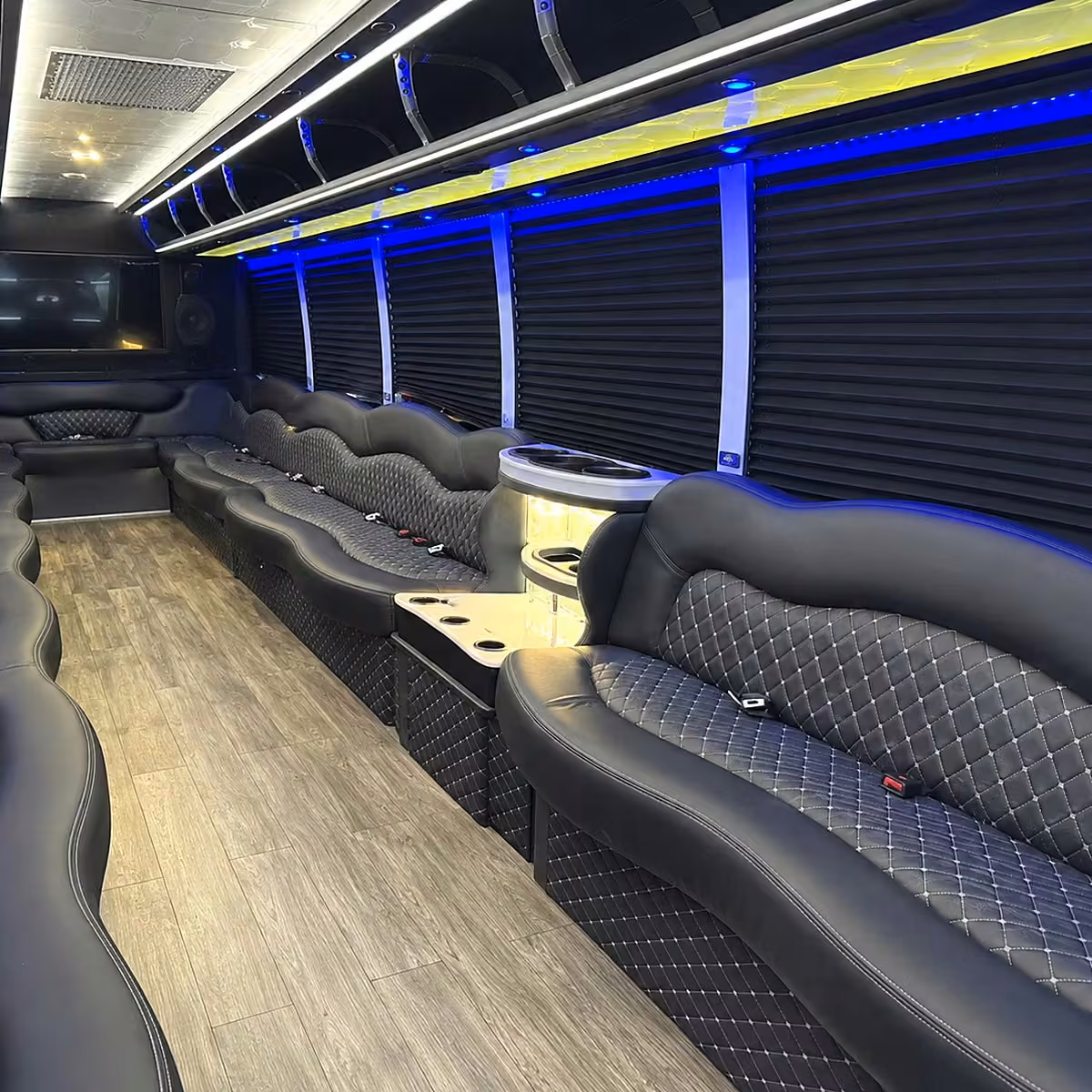 50 passenger party bus inside